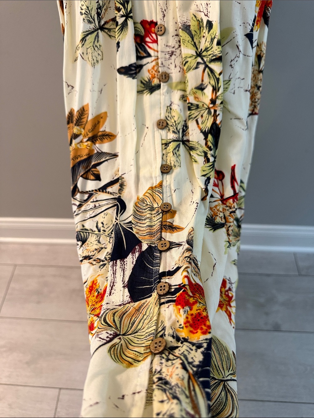Floral V-Neck Maxi Dress in Fall Colors - Picture 8 of 12